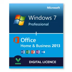 Microsoft Windows 7 Professional + Office Home & Business 2013 Bundle Digital Licences