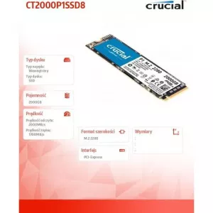 Crucial P1 2TB 3D NAND NVMe PCIe M.2 SSD CT2000P1SSD8