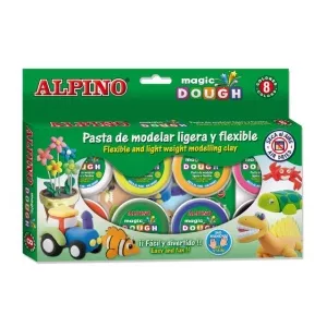 Alpino Kit 8 culori x 14gr plastelina magica + 4 seturi accesorii