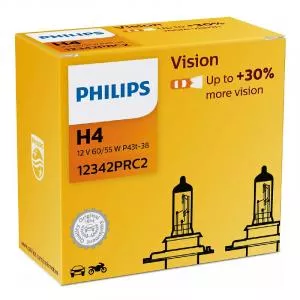 Philips Set 2 becuri Vision H4, 60/55 W