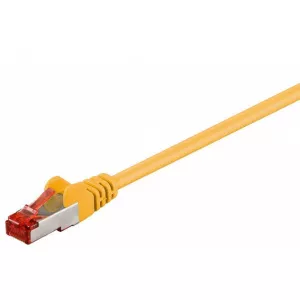 Goobay Cablu patch retea PiMF SFTP CAT6 galben 0.15m 2x RJ45 LSZH cupru ecranat