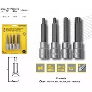 Topmaster Set 4 biti torx T40-T70, 100mm, din Cr-V 330322