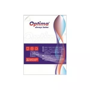 Optima Etichete color autoadezive 24/A4, 70 x 37 mm, 100 coli/top - albastru