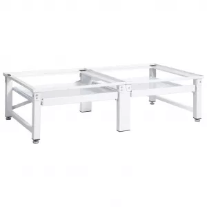 vidaXL Suport mașină de spălat/uscător, cu rafturi retractabile, alb 51196