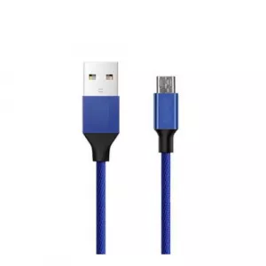 Samsung Cablu Date Si Incarcare Micro USB Nokia Huawei Allview Universal Textil Albastru