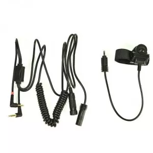 Albrecht Cablu adaptor cu buton PTT Midland/BHS300N cu 2 pini pentru casti moto