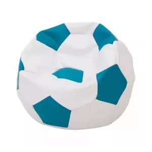 Novum Puf mic minge fotbal alb-turcoaz