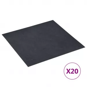 vidaXL Plăci pardoseală autoadezive 20 buc. negru marmură PVC 1,86 m² 330161