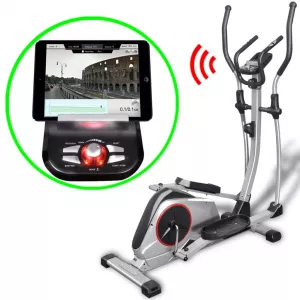 vidaXL Bicicletă eliptică programabilă XL masă rotație 18 kg Smart App