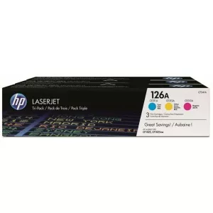 HP 126A  Tri-pack LaserJet Toner Cartridges (CF341A)