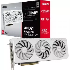 Asus Placa video AMD Radeon RX 9070 XT PRIME White OC 16 GB, GDDR6, 256 biti