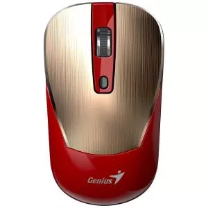 Genius Mouse NX-7125, PC sau NB, wireless, 2.4G, BlueEye, 1200 dpi, butoane/scroll 3/1, auriu/rosu
