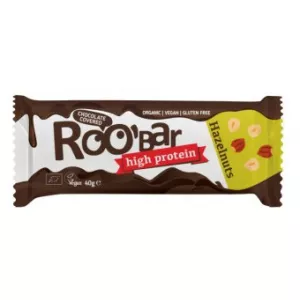 Roobar Baton proteic cu alune de padure invelit in ciocolata bio 40g