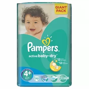 Pampers Active Baby 4+ Giant Pack, 70 buc