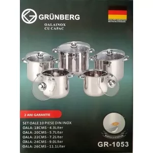 Grunberg Set oale inox cu capac GR 1053 - Compara preturi, oferte din  magazine Lista de preturi - cel mai mic pret