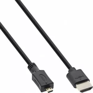 InLine Cablu Slim micro HDMI-D la HDMI T-T 0.3m Negru 17533D