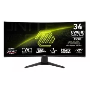 MSI Monitor Gaming VA LED 34inch MAG 346CQ, UWQHD (3440 x 1440), HDMI, DisplayPort, Ecran curbat, 180 Hz, 1 ms (Negru)