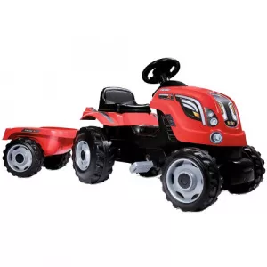 Smoby Tractor cu Pedale si Remorca Farmer XL Rosu