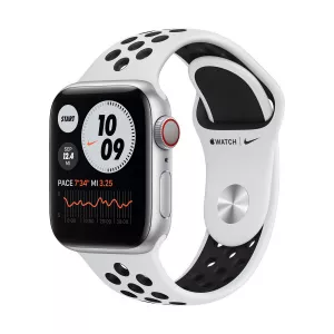 Apple Watch Series 6 GPS + Cellular Silver Aluminum, 40 mm, Pure Platinum/Black Nike Band