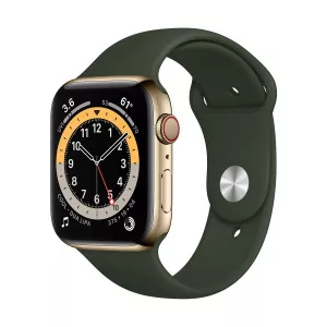Apple Watch Series 6 GPS + Cellular Gold Stainless Steel, 44 mm, Cyprus Green Band