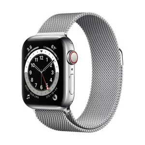 Apple Watch Series 6 GPS + Cellular Silver Stainless Steel, 40 mm, Silver Milanese Loop
