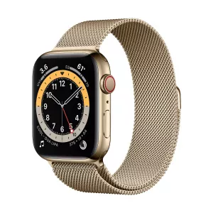 Apple Watch Series 6 GPS + Cellular Gold Stainless Steel, 44 mm, Gold Milanese Loop