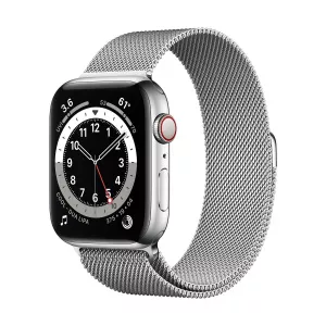 Apple Watch Series 6 GPS + Cellular Silver Stainless Steel, 44 mm, Silver Milanese Loop
