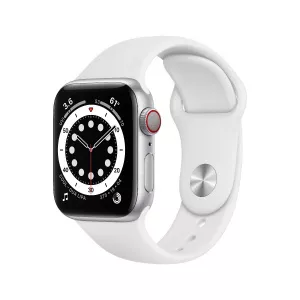 Apple Watch Series 6 GPS + Cellular Silver Aluminum, 40 mm, White Band