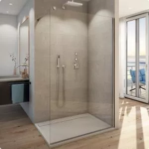 SanSwiss Cabina dus Walk-in Easy STR4P 150 x H200 cm