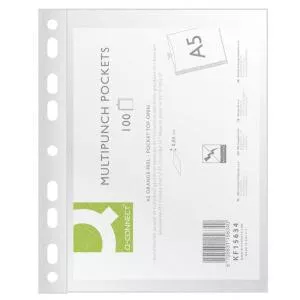 Q-Connect Folie protectie A5, 50 microni, 50folii/set - transparenta