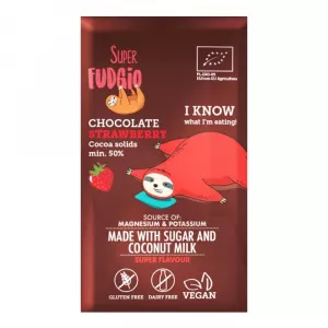 Super Fudgio Ciocolata cu capsuni fara gluten, bio 80 g
