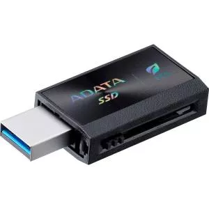 A-Data SSD extern SC730, Capacitate 512GB, USB-C 3.2 Gen 2 (10 Gbit/s), USB-A 3.2 Gen 2 (10 Gbit/s), Negru