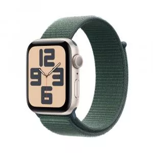 Apple Smartwatch Watch SE GPS 44 mm Starlight Aluminium Case with Lake Green Sport Loop