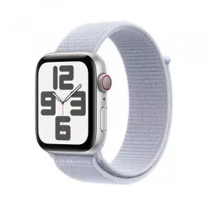 Apple Smartwatch Watch SE GPS + Cellular 44 mm Silver Aluminium Case with Blue Cloud Sport Loop