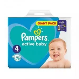 Pampers Scutece Active Baby Nr 4, Giant Pack - 76 buc