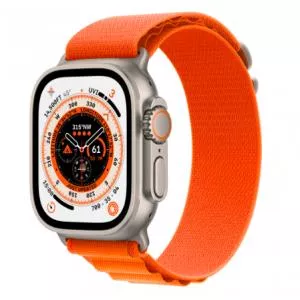 Apple Watch Ultra GPS+Cellular Titanium Case with Orange Alpine Loop Large