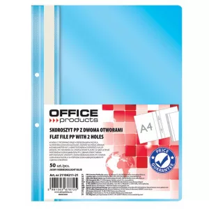 OFFICE PRODUCTS Dosar plastic PP cu sina, cu gauri, grosime 100/170microni, 50 buc/set - bleu