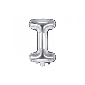 PartyDeco Balon Folie Litera I Argintiu, 35 cm FB2M-I-018