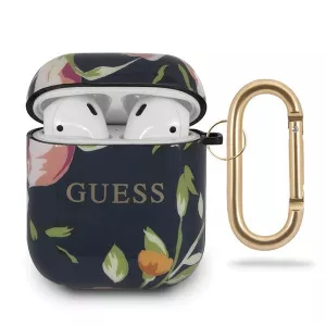 Guess Husa Airpods Generation 1/2 Flower Collection Albastru