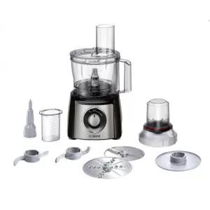 Bosch Robot de bucatarie MCM3401M Food Processor, Power 800 W, 2.3 L bowl, 2 speed settings, Black/Stainless steel