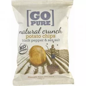 Go Pure Chipsuri de cartofi cu sare si piper coapte manual FARA GLUTEN bio 125g