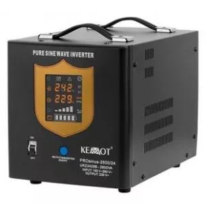 Kemot UPS pentru centrale termice, SINUS PUR, 2600VA, 1800W, 24V, Display LED, URZ3429B