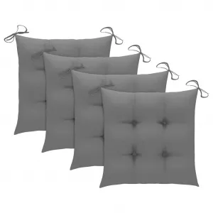 vidaXL Perne de scaun, 4 buc., gri, 40 x 40 x 7 cm, textil