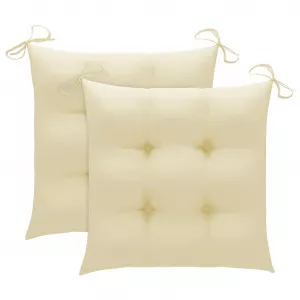 vidaXL Perne de scaun, 2 buc., alb crem, 40 x 40 x 7 cm, textil