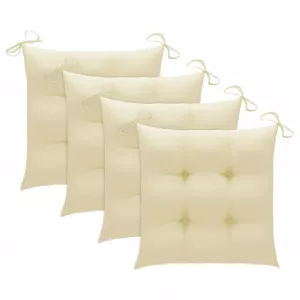 vidaXL Perne de scaun, 4 buc., alb crem, 40 x 40 x 7 cm, textil
