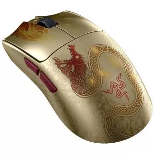 Razer Mouse Gaming Wireless Viper V3 Pro Counter Strike 2 Edition, 35000 DPI, 6 butoane programabile (Auriu)