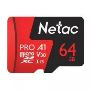 Netac Card de memorie P500 Extreme Pro 64GB Micro SDXC Clasa 10 UHS-I + Adaptor SD