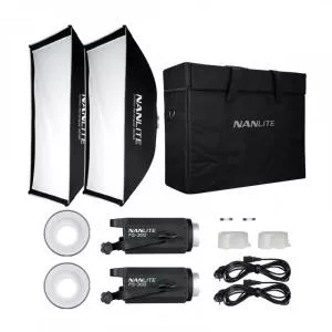 NanLite FS-300 (FS 300) 2KIT LED Daylight Spot Light + Bag + Softboxes