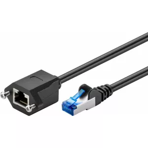 Goobay Cablu prelungitor RJ 45 CAT 6A S/FTP (PiMF) 1m Negru 77574