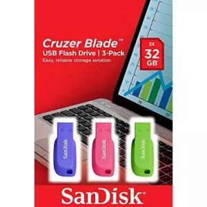 Sandisk Cruzer Blade 32GB Blue/Green/Pink 3pack SDCZ50C-032G-B46T